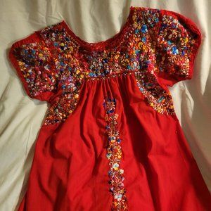 Embroidered Mexican Dress